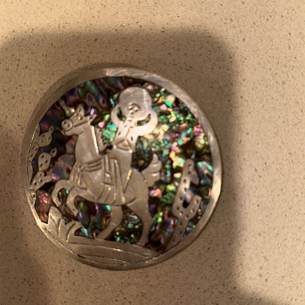 JB silver southwest brooch